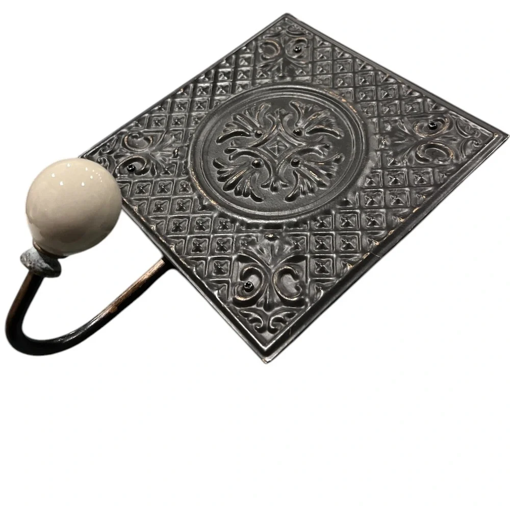 Decorative Wall Hook Square Shape with White Ball Wall Hanger Hanging decor