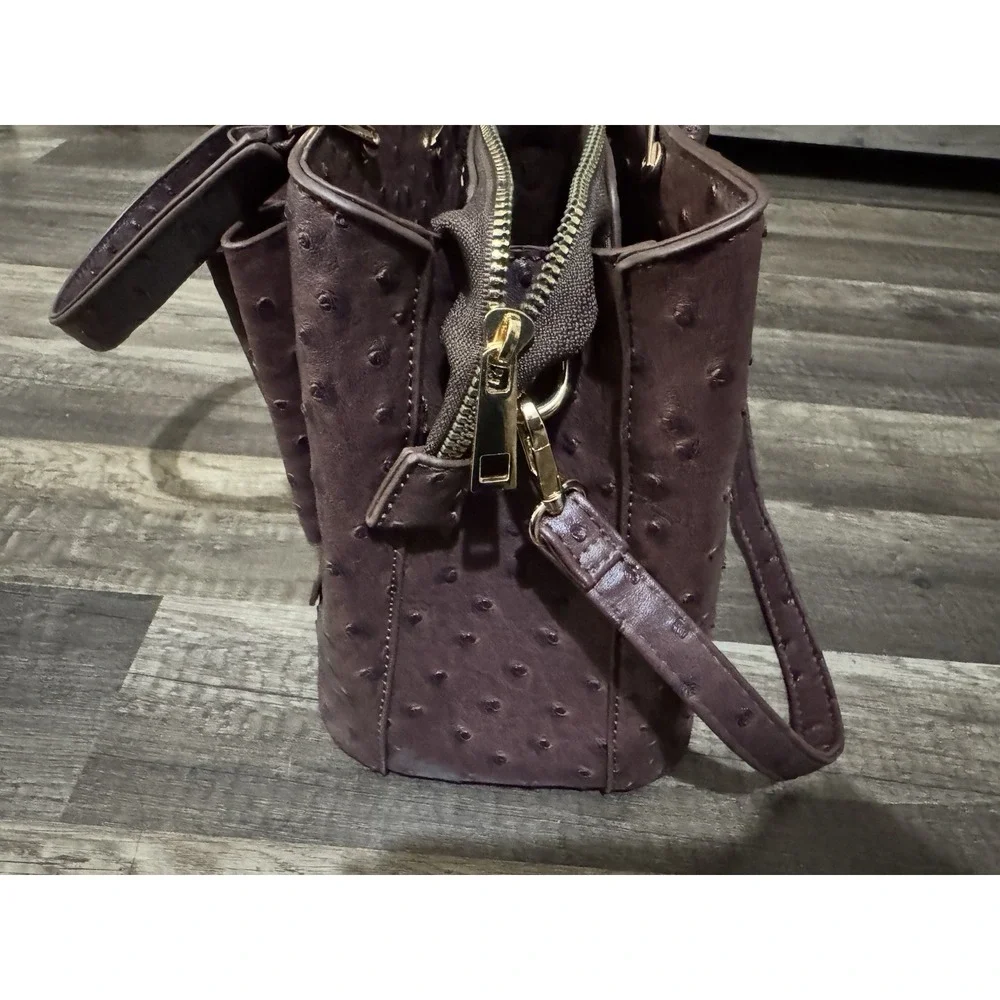 Crossi New York‎ Bow Shoulder Hand Bag Detachable Crossbody Strap Faux Ostrich