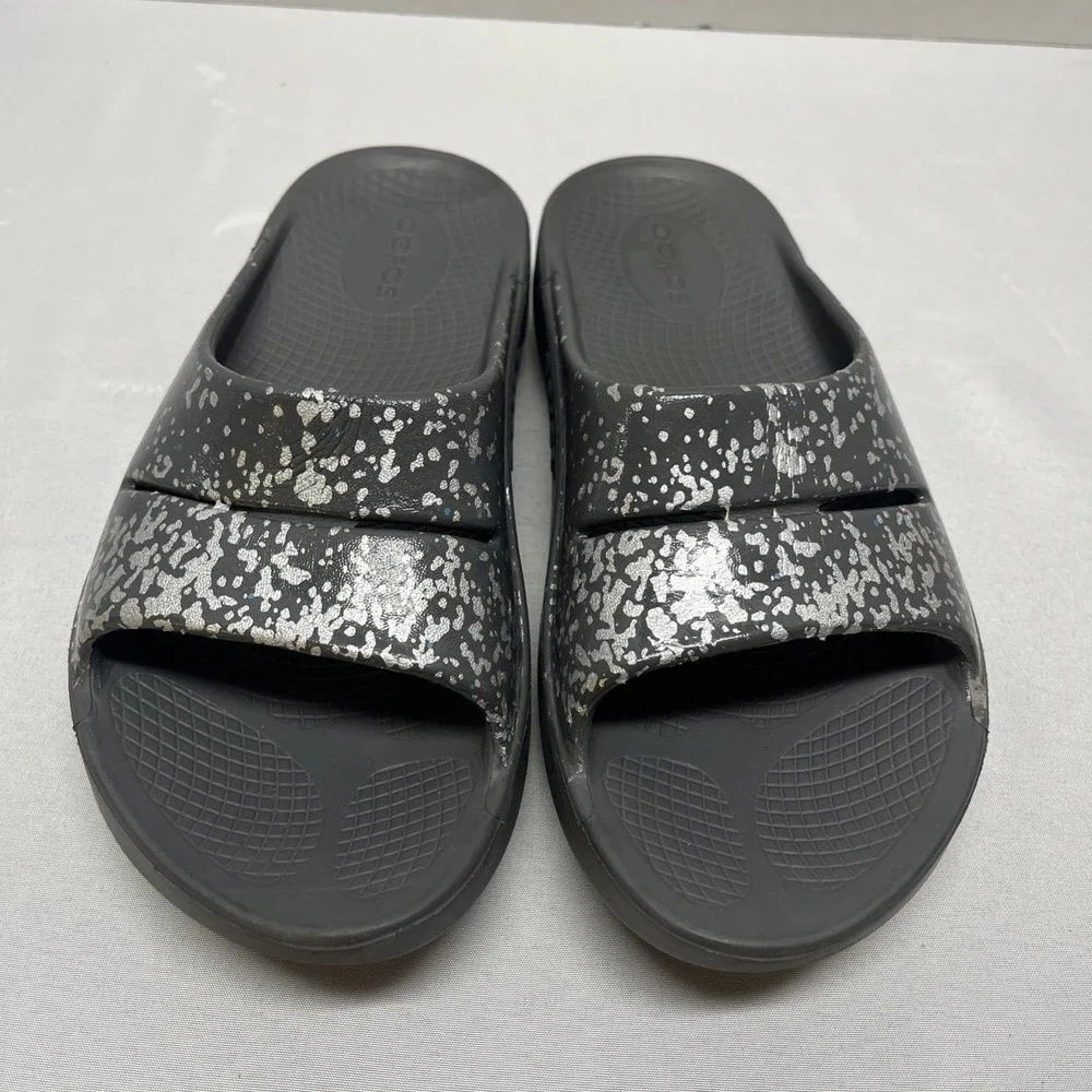 Oofos Ooahh Slide Sandal Luxe Prosecco Pop Gray Limited Edition M4/W6 Unisex