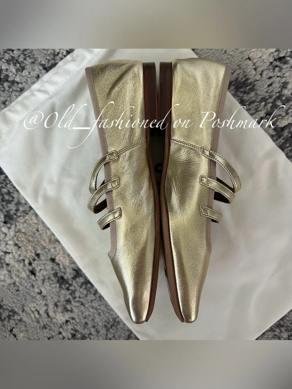 MANSUR GAVRIEL Lambskin Mary Jane Flats - Gold