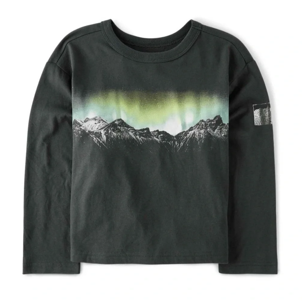The Children’s Place Graphic Longsleeve Crewneck Northern Lights Boys 10/12 L