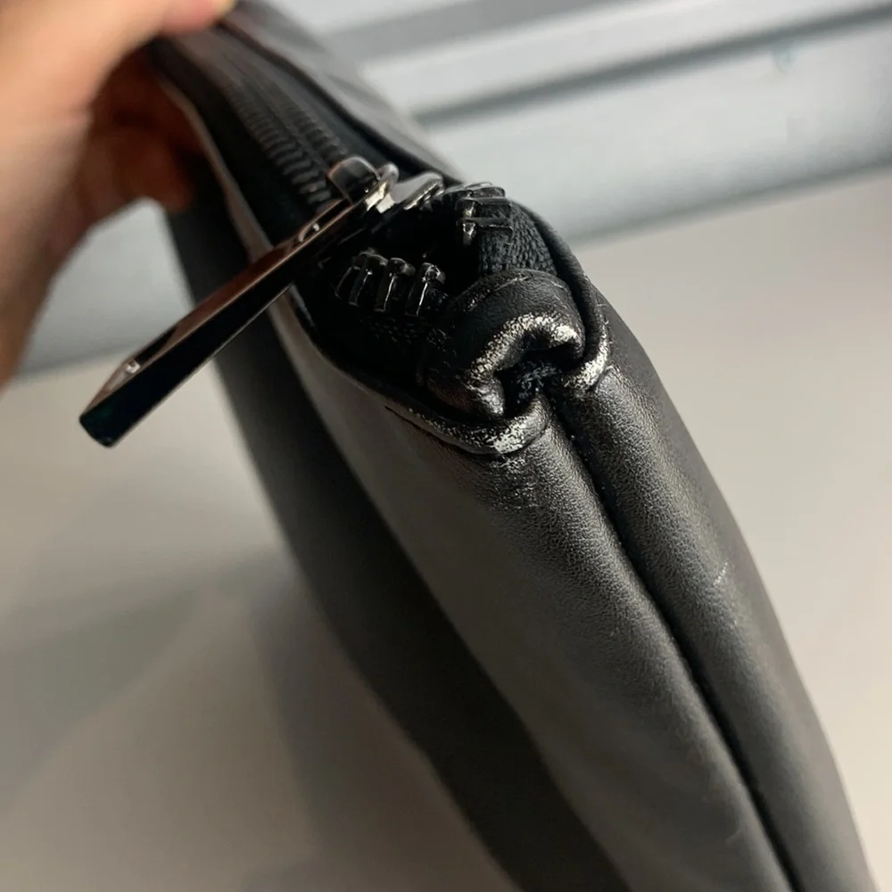 Philipp Plein Clutch Bag Men’s L Rare Vintage Jaguar Print Black Leather Logo‎