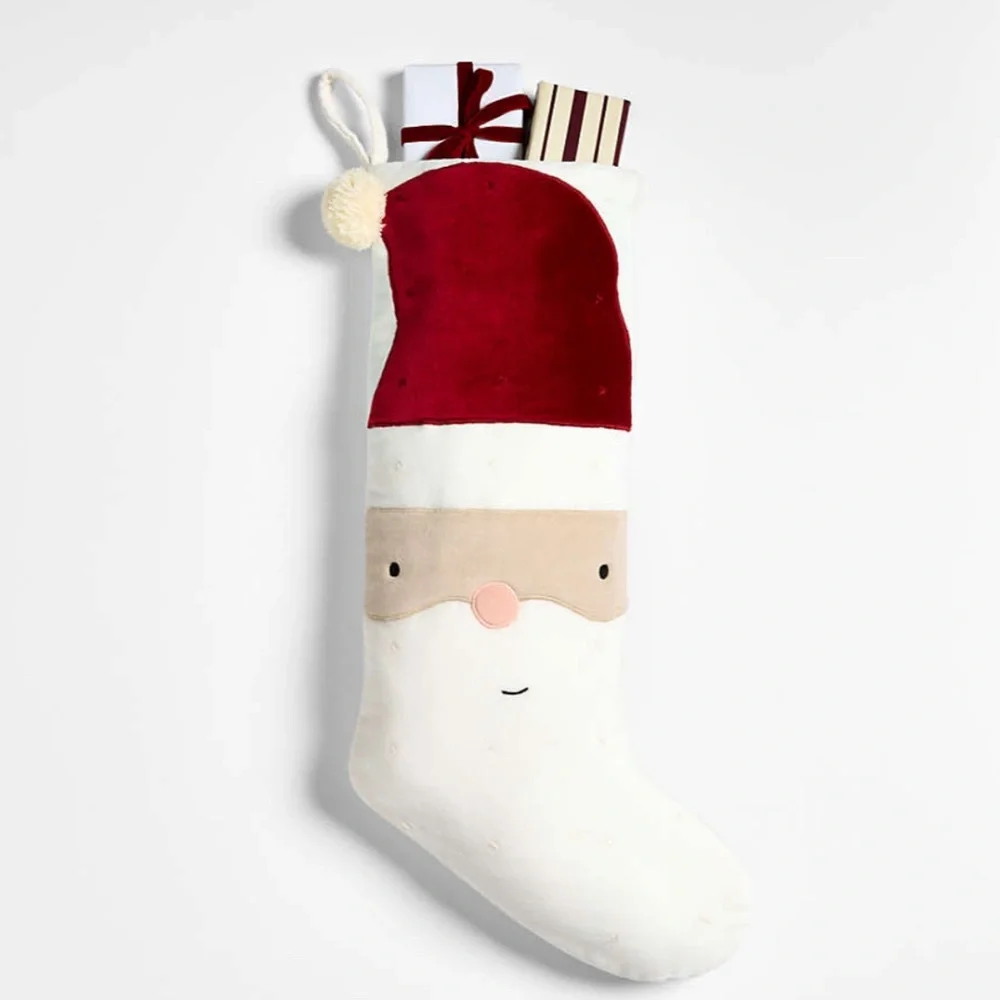 Crate&kids Wonderland Velvet Light Santa Kids Christmas Stocking