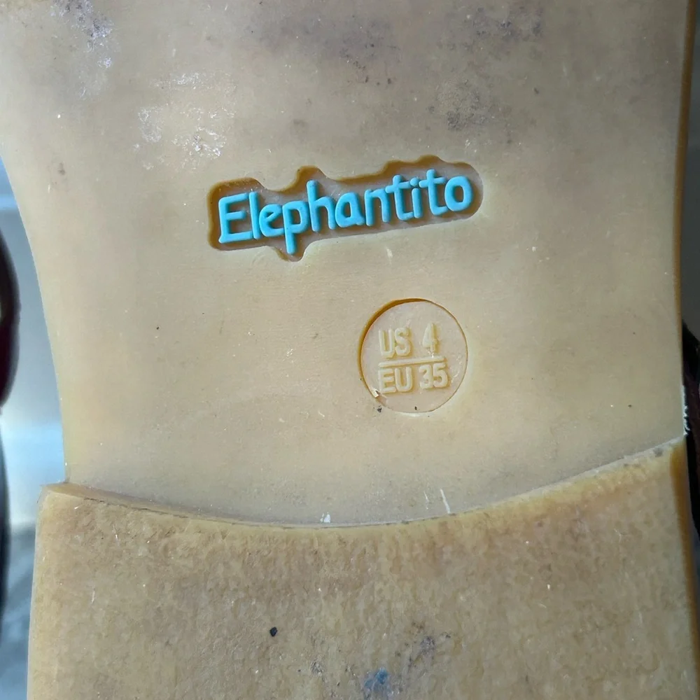 EUC Elephantito Girls Patent Leather Pink & Purple Mary Jane, Size 35 EU Or 4 US