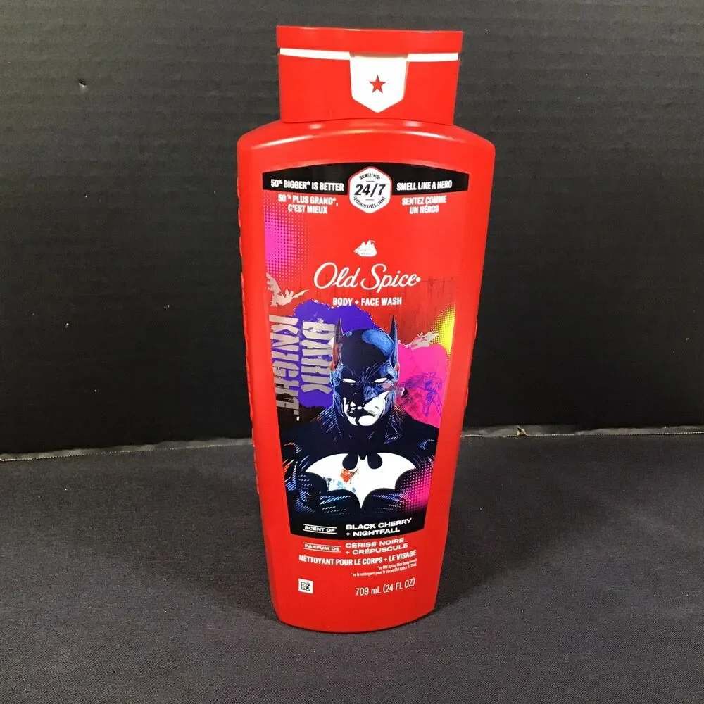 Old Spice Body Wash Limited Edition Batman Dark Knight Black Cherry 24oz New