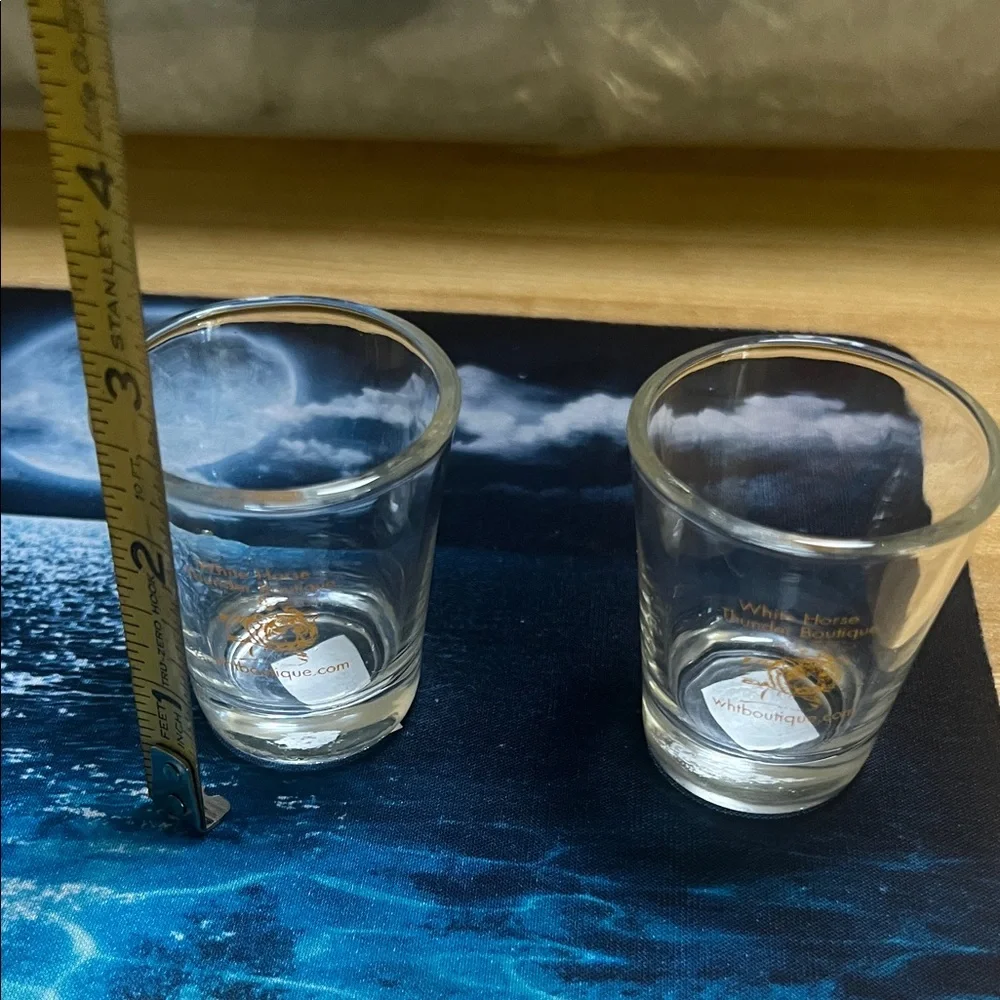 #0951** Thee Golden Tiger Art : Clear Shot Glasses Set by Julie Lee Nersinger..