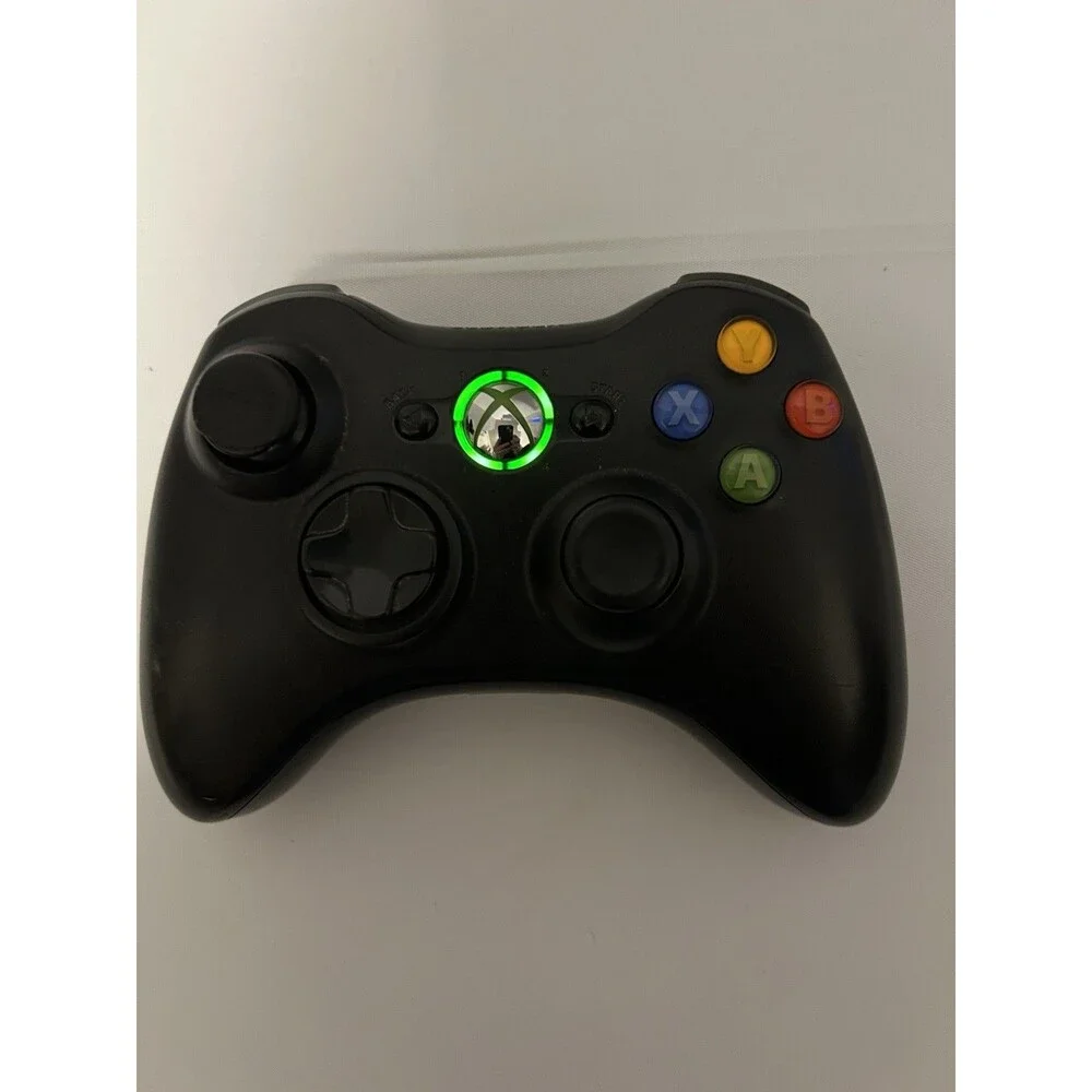 Microsoft Xbox 360 Wireless Controller Black OEM Genuine Tested Power On