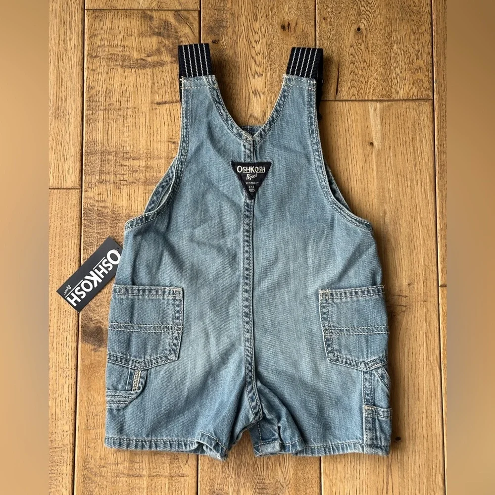 NEW OshKosh B'gosh Toddler Denim Shortalls size 9 Months