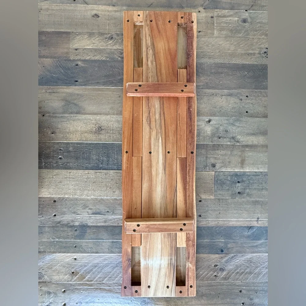 CB2 - live edge wood bath caddy