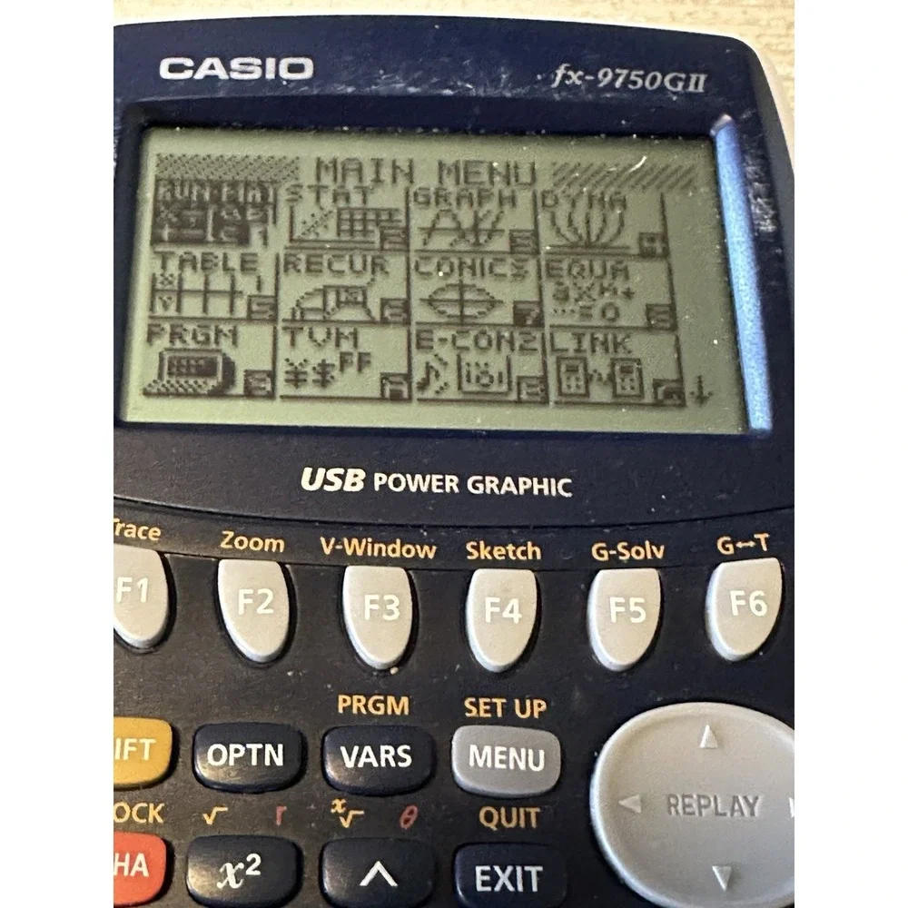 Graphing CASIO CALCULATOR FX-9750GII with cover Tested and working perfectly