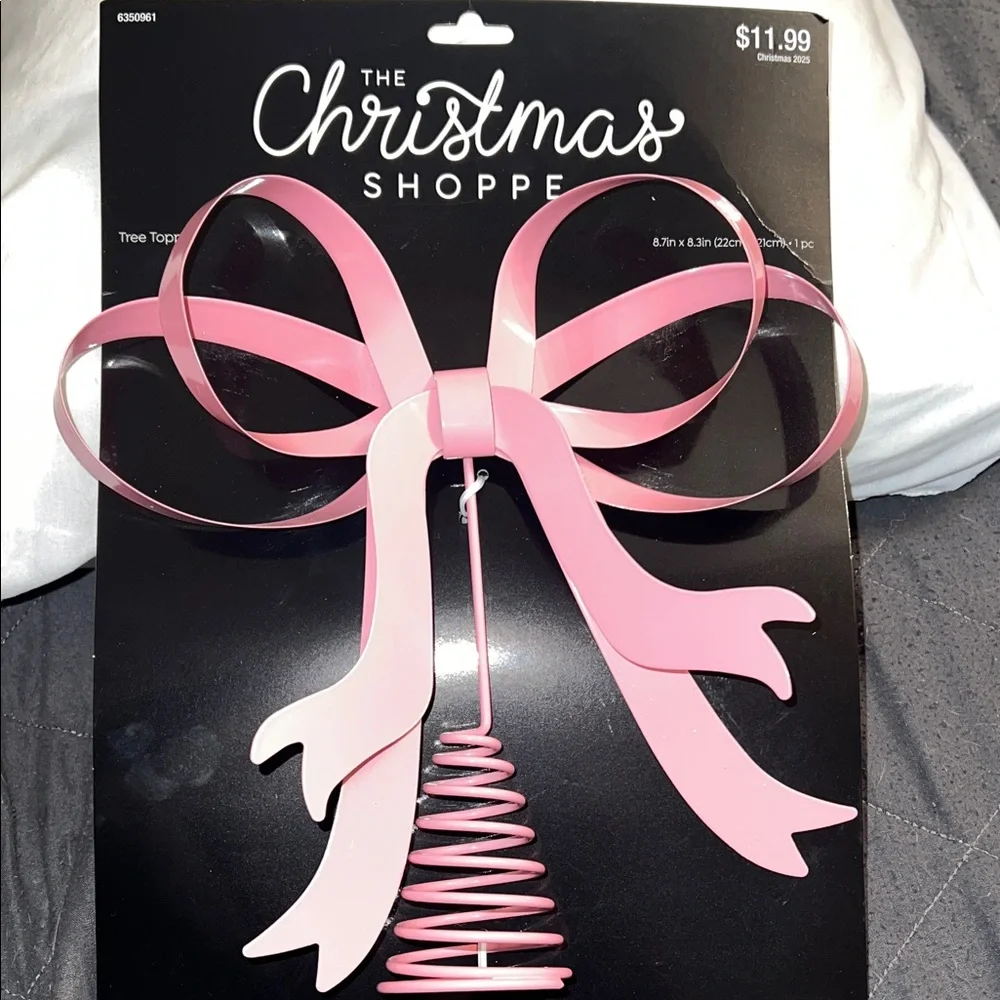 Pink Metal Ribbon Tree Topper (The Christmas Shoppe)