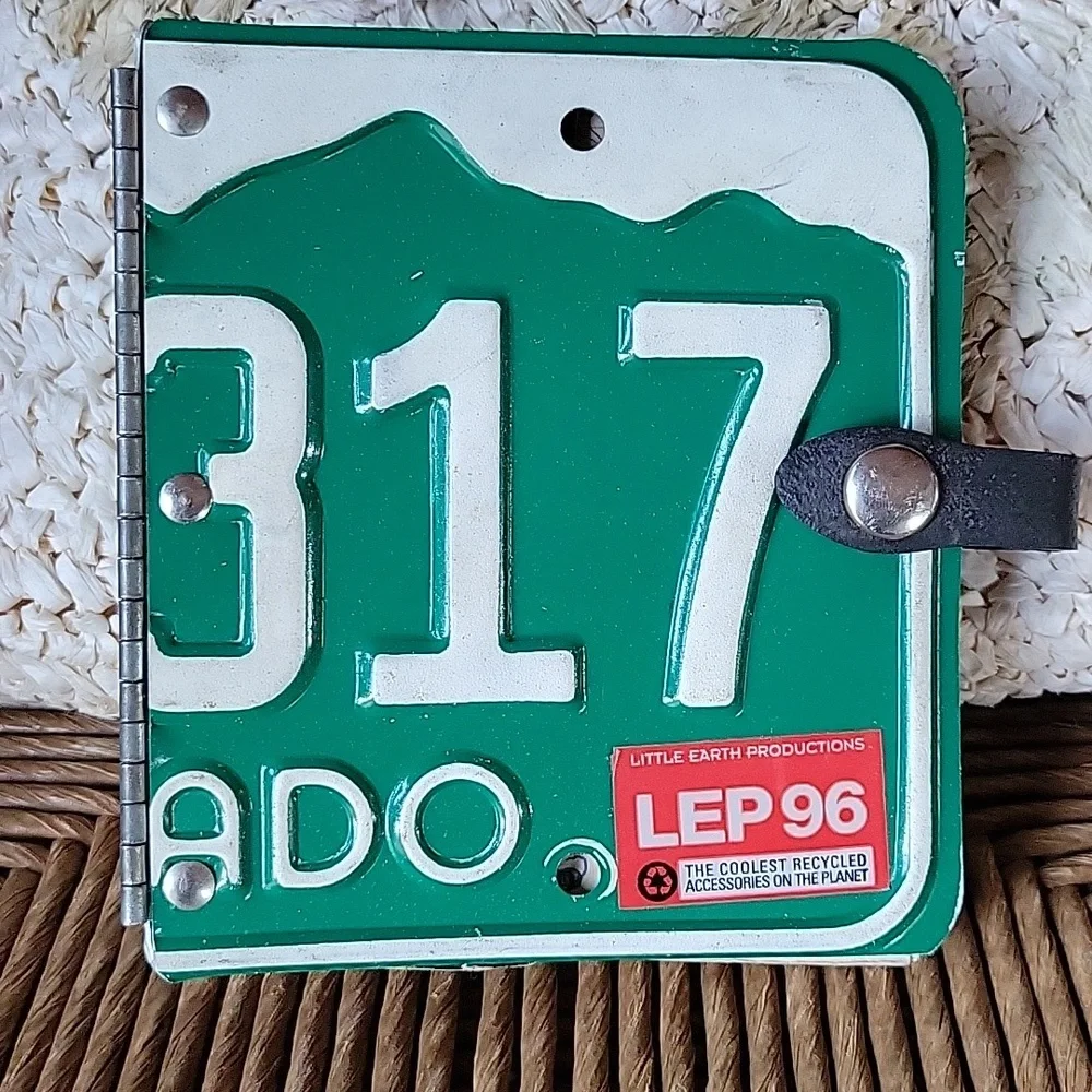 Little Earth Productions, recycled Colorado license plate, notebook/address book
