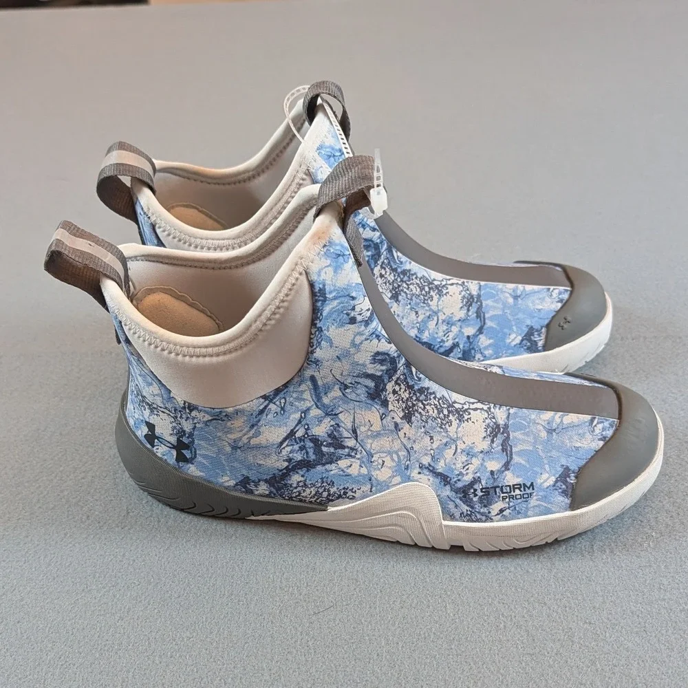 Under Armour Shoreman Deck Printed Mens Fishing Shoes Size 8.5 Blue Camo
