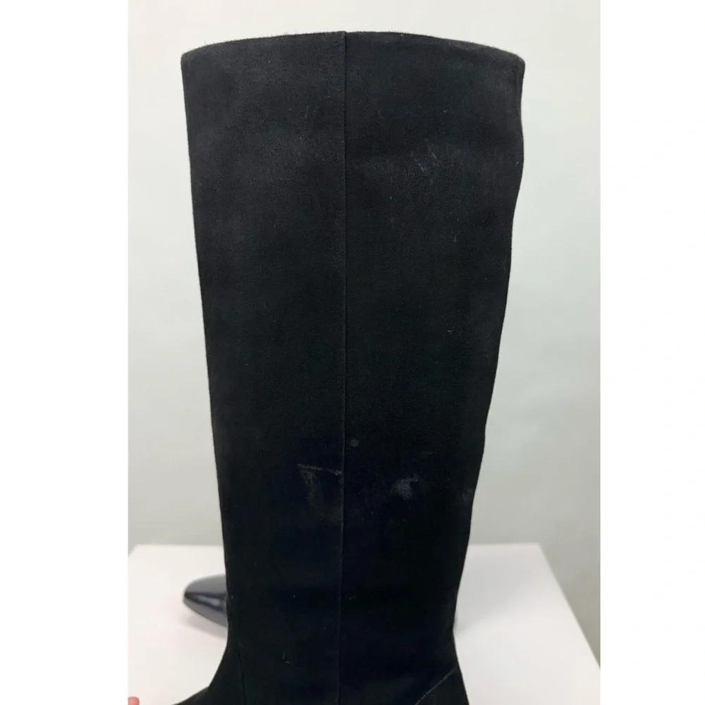 New Veronica Beard Cecile Suede Tall Boot Black Sz 9.5