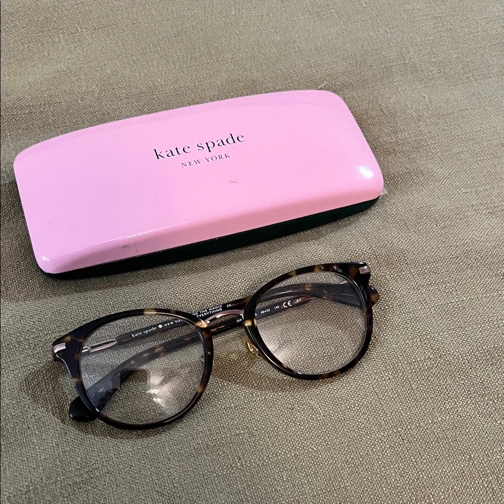 Kate Spade Katie Tortoise Glasses with Pink Case