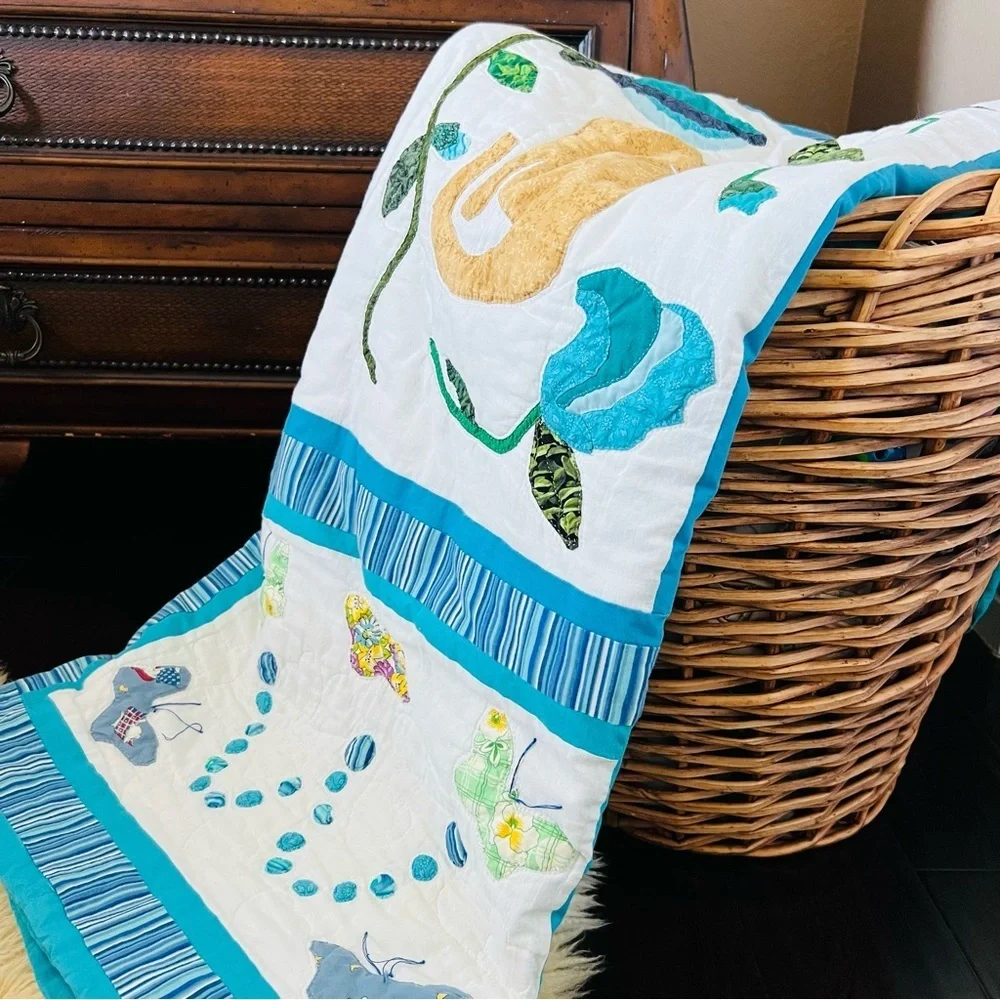 52”x60” Handmade and Hand Stitched Cotton Quilt.
