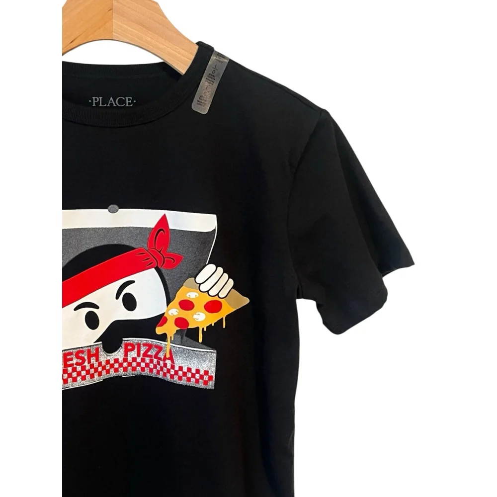 The Children's Place Boys Black Pizza Tee XS 4 NWT