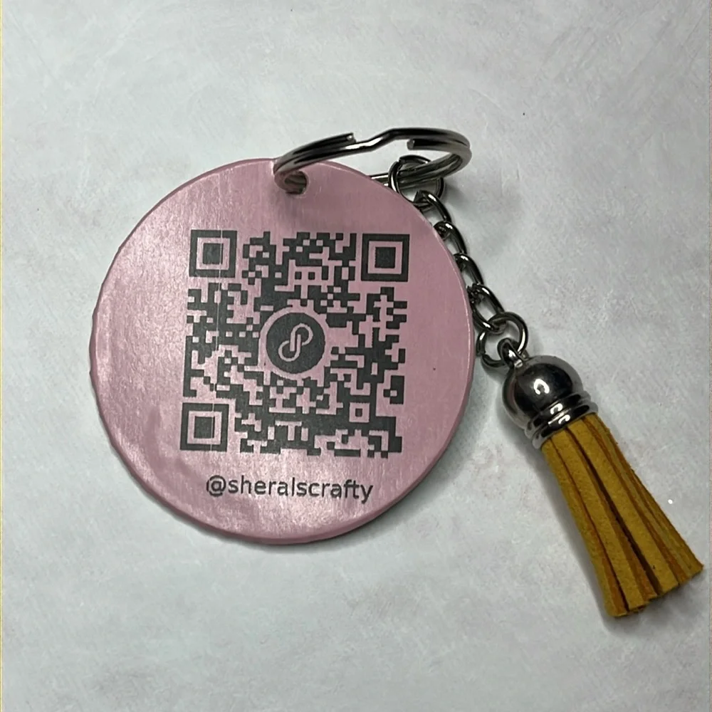 QR Code Keychain with Tassel Pick Your Color