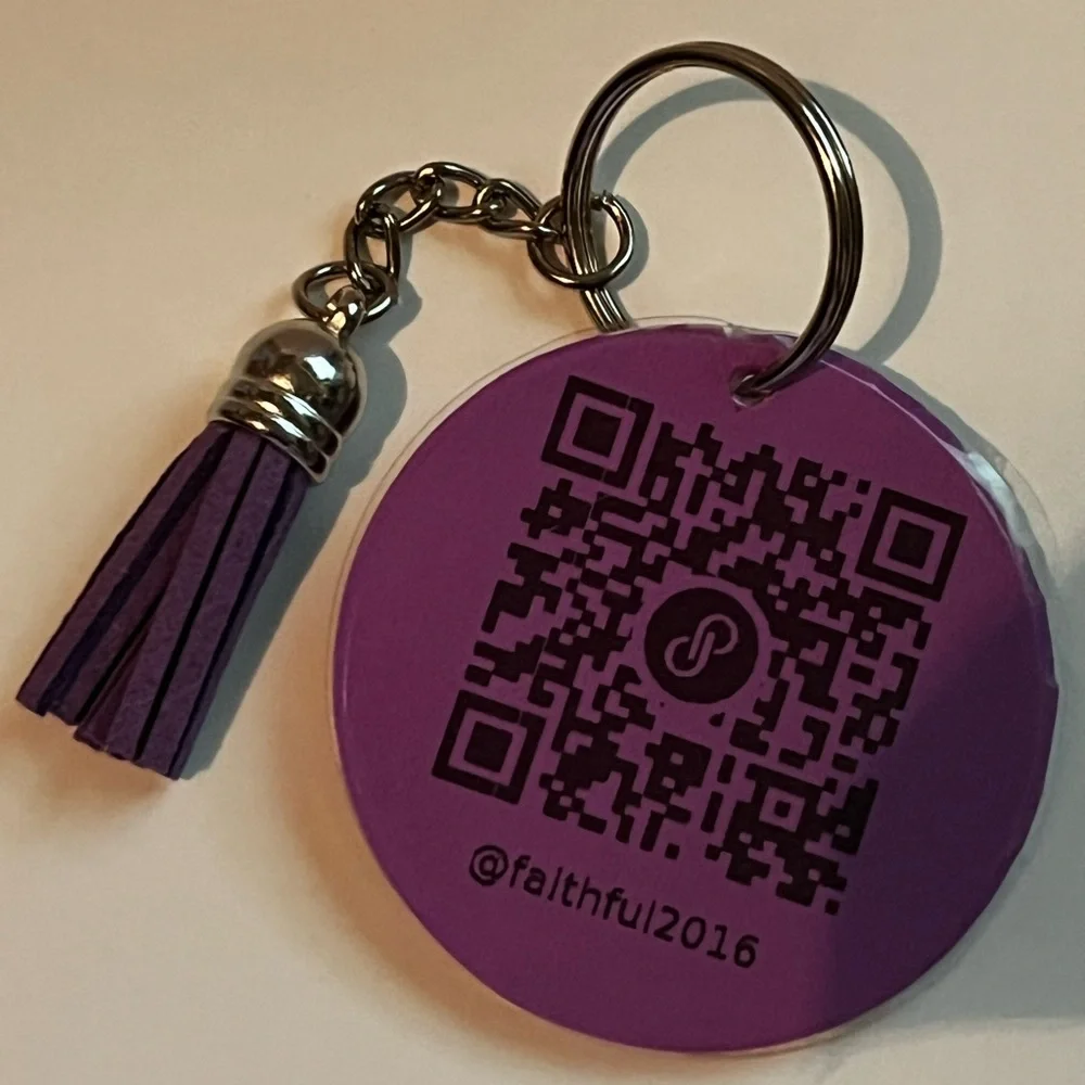 QR Code Keychain with Tassel Pick Your Color