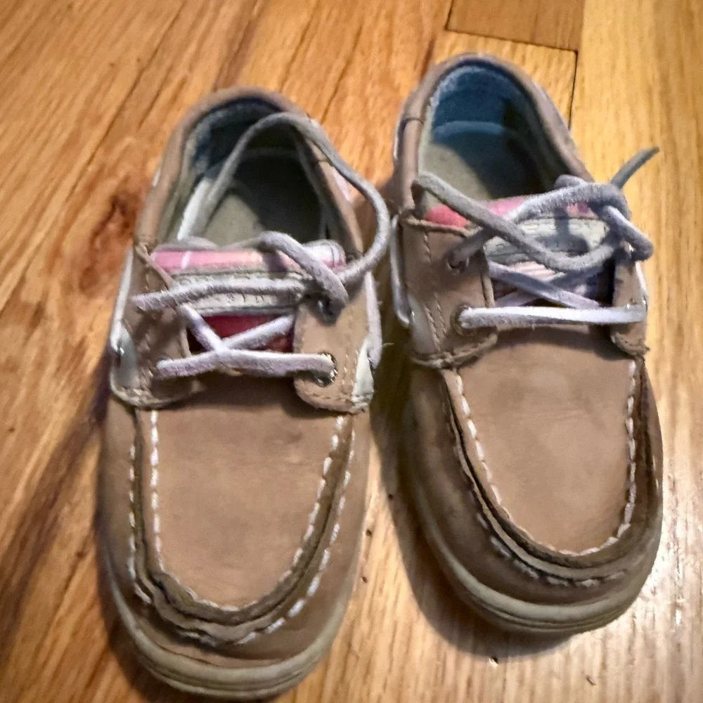 Little Kids Sperry Tan Leather Boat Shoes / unisex / Little Kid Sz 7.5