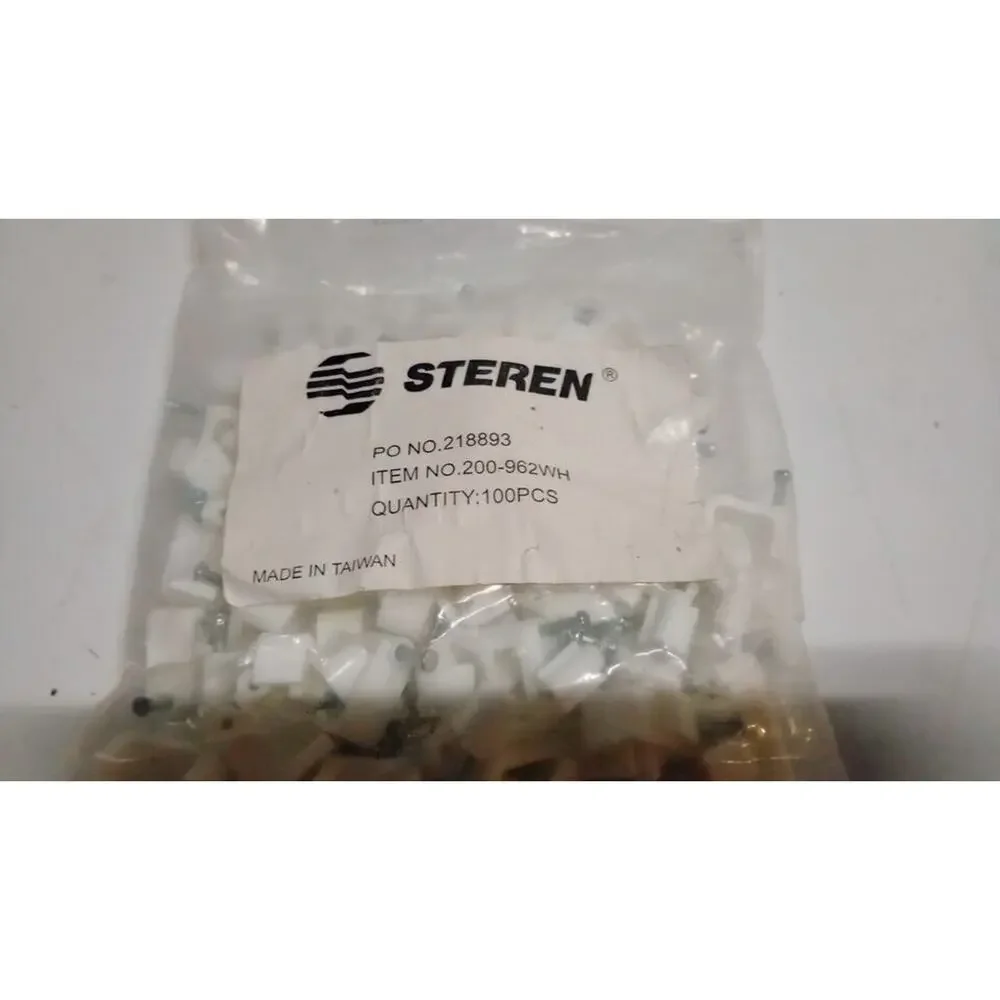 Steren Dual RG-6 cable clips 100 count