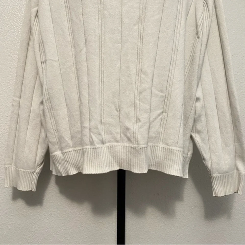 Men's Heavyweight Cream Cotton Sweater XL Preppy Academia Tennis‎ Prep Capsule