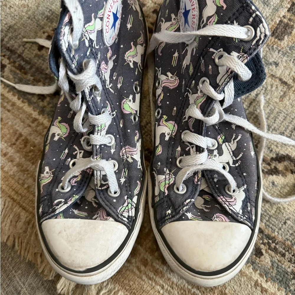 Converse Kids High-Top Sneakers - Black with Unicorns