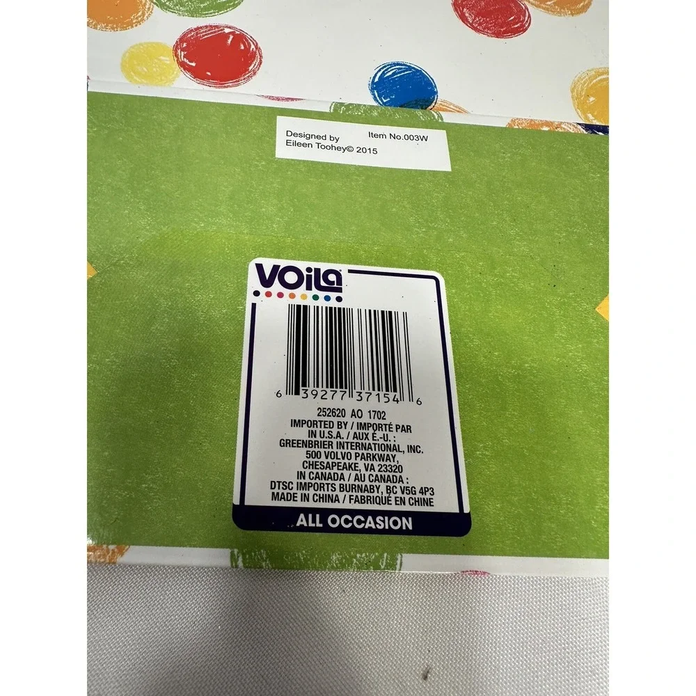 VOILA gift bag party bag BIRTHDAY approximately 5X10 inch 12 inches tall