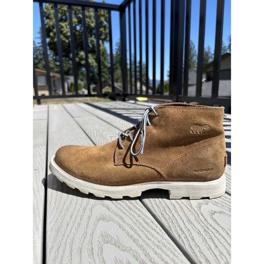Sorel NM2560-224 Tobacco Brown Suede Leather Chukka Ankle Boots Mens Size 10