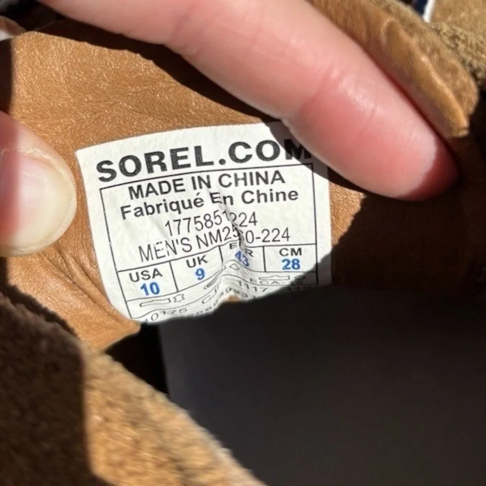 Sorel NM2560-224 Tobacco Brown Suede Leather Chukka Ankle Boots Mens Size 10
