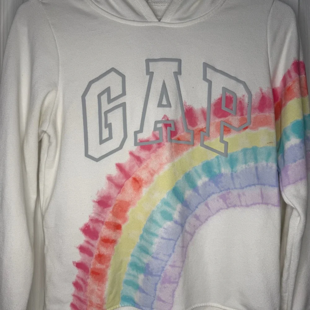 GAP Kids White Hoodie with Colorful tie dye Design size XL (12)