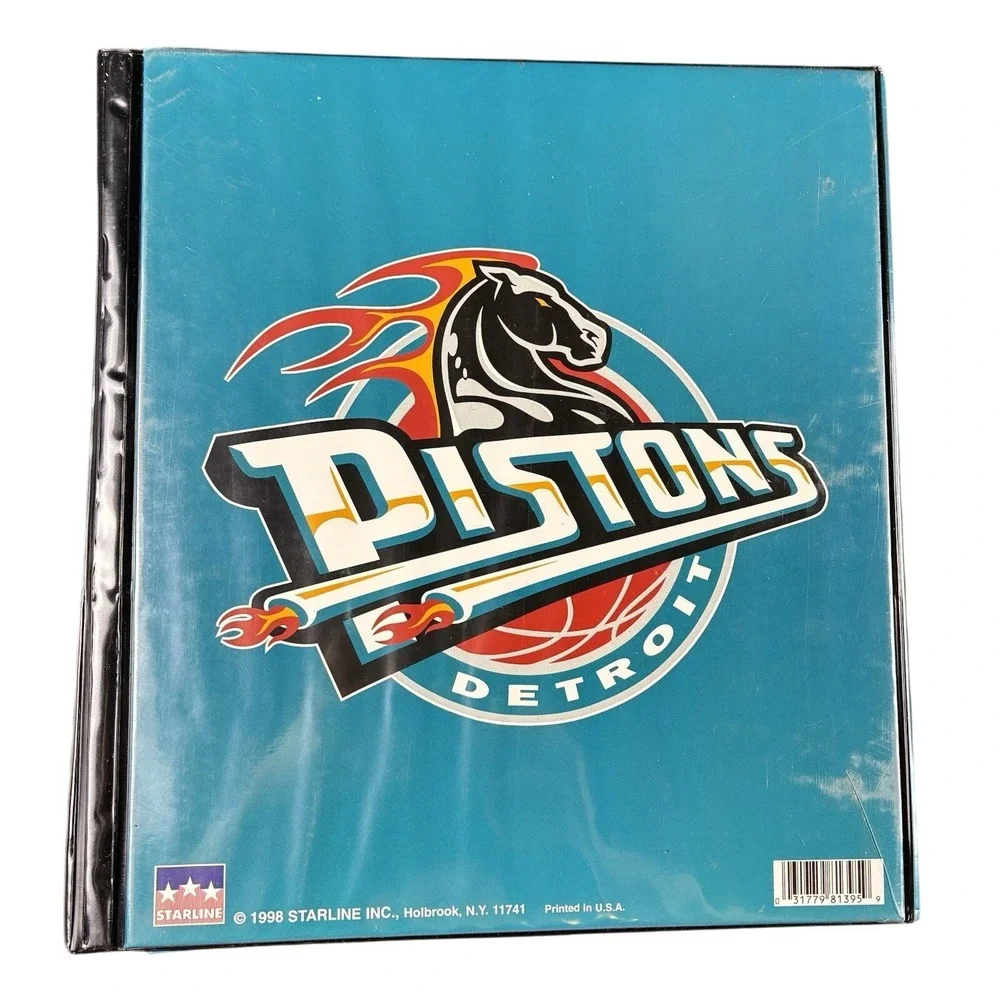 Grant Hill Starline 1998 Detroit Pistons‎ Binder Notebook 2 Folders NBA Vintage