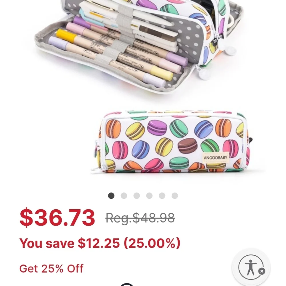ANGOOBABY Large Pencil Case Big Capacity 3 Compartments Canvas Pencil Pouch