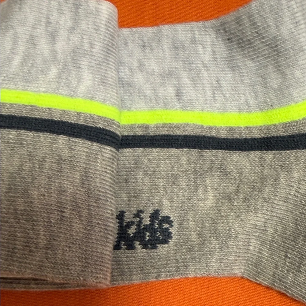 Gray and Neon Green Socks