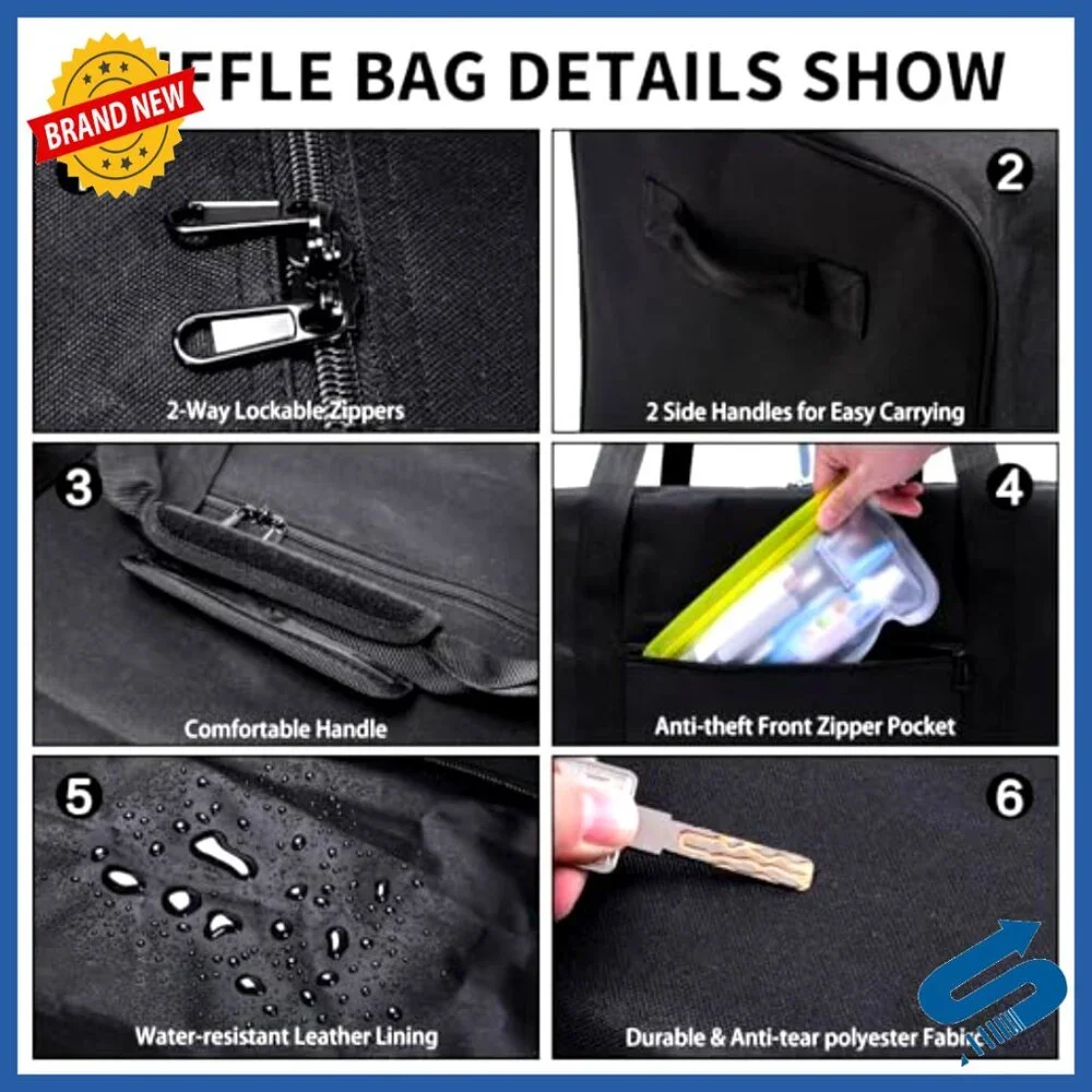 Extra Large Duffle Bag for Travel Sports Gear Storage Lockable Zippers