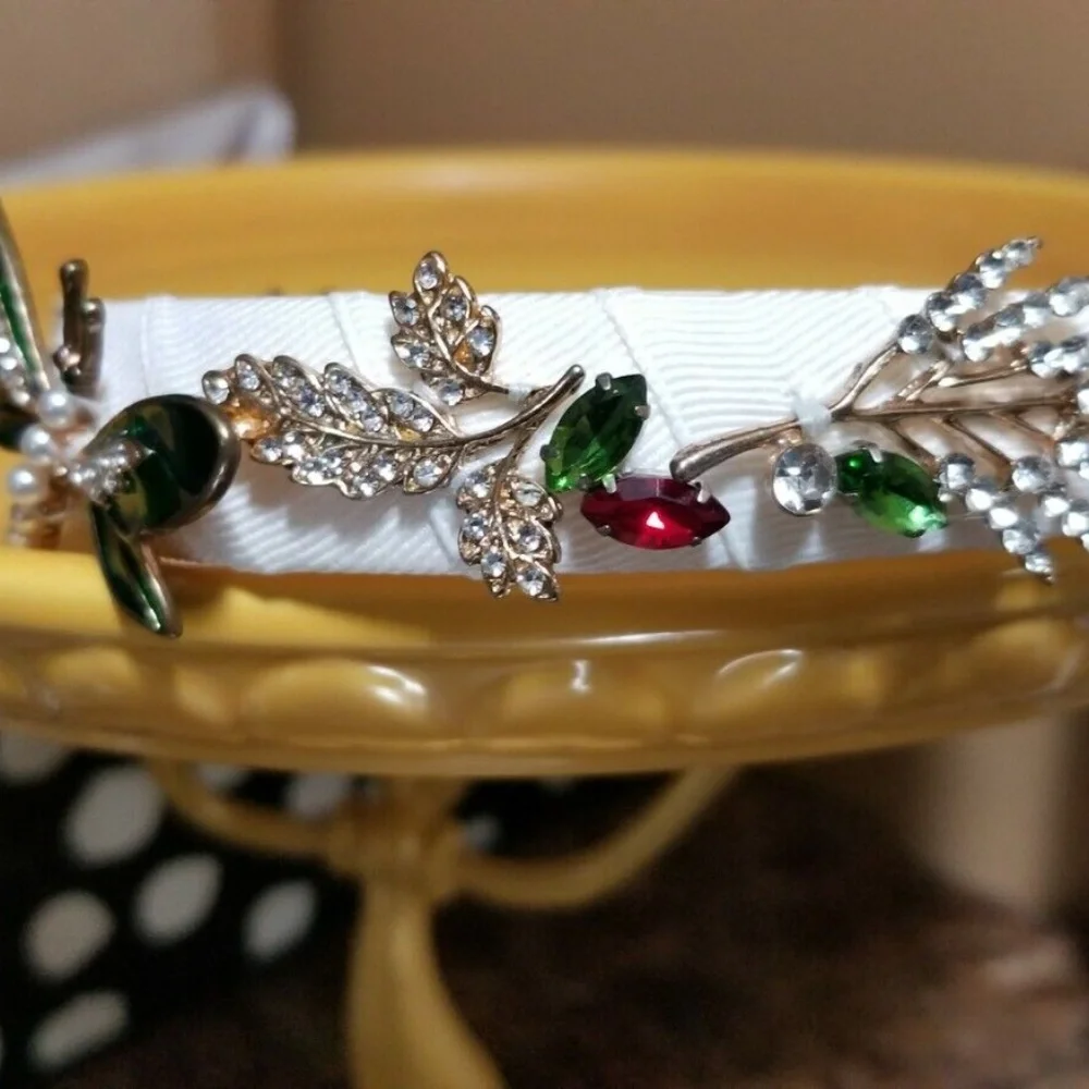 David Charles Girls Enamel & Pearl Dragonfly Headband Jewled