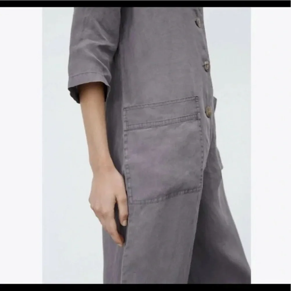 Zara Lilian linen gray jumpsuit