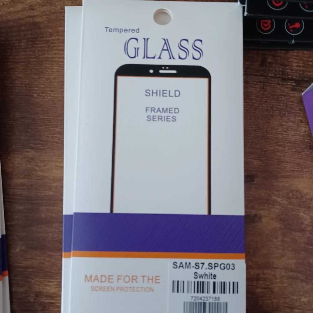 Tempered glass shield framed series Samsung S7 white