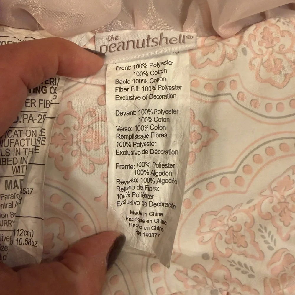 THE PEANUTSHELL ARIANNA PINK ROSES ELEGANT NURSERY BABY CRIB QUILT ONLY
