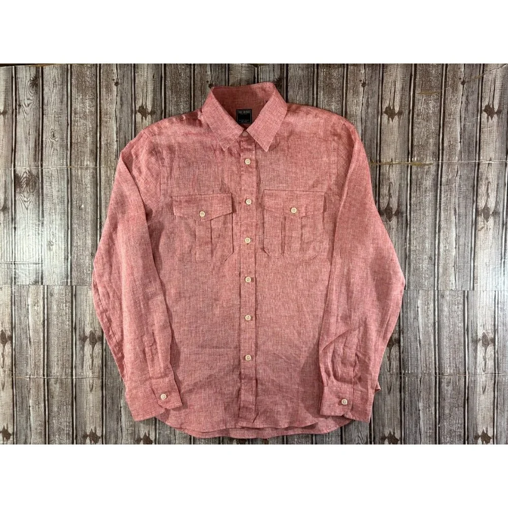 Todd Snyder Italian fabric linen utility Shirt Sz Medium color Pink NWT Portugal