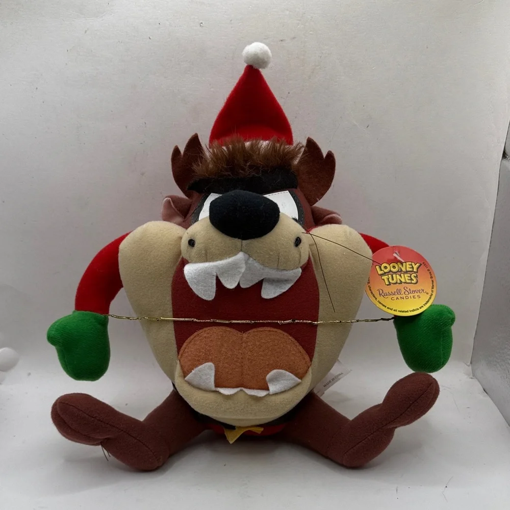 NWT Vtg Russel Stover Warner Bros Taz Plush Stuffed Animal Christmas Collectible