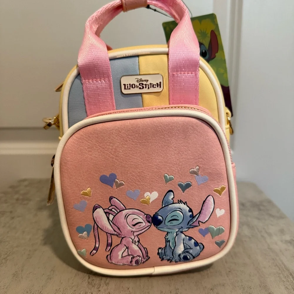 Disney Lilo & Stitch Multicolored Stitch & Angel Crossbody Bag