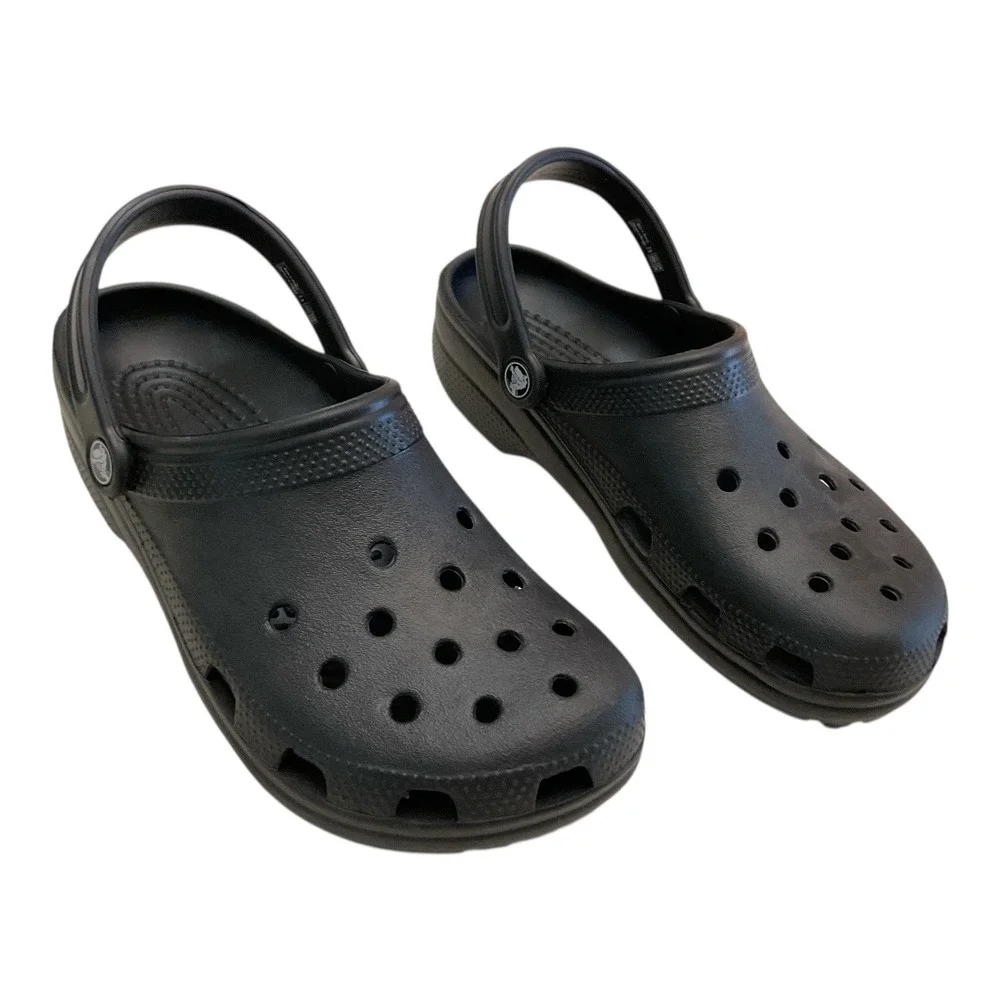 Crocs Classic Clog Black Men Size 8 Women's 10 Wide Slip‎ On Casual Shoes