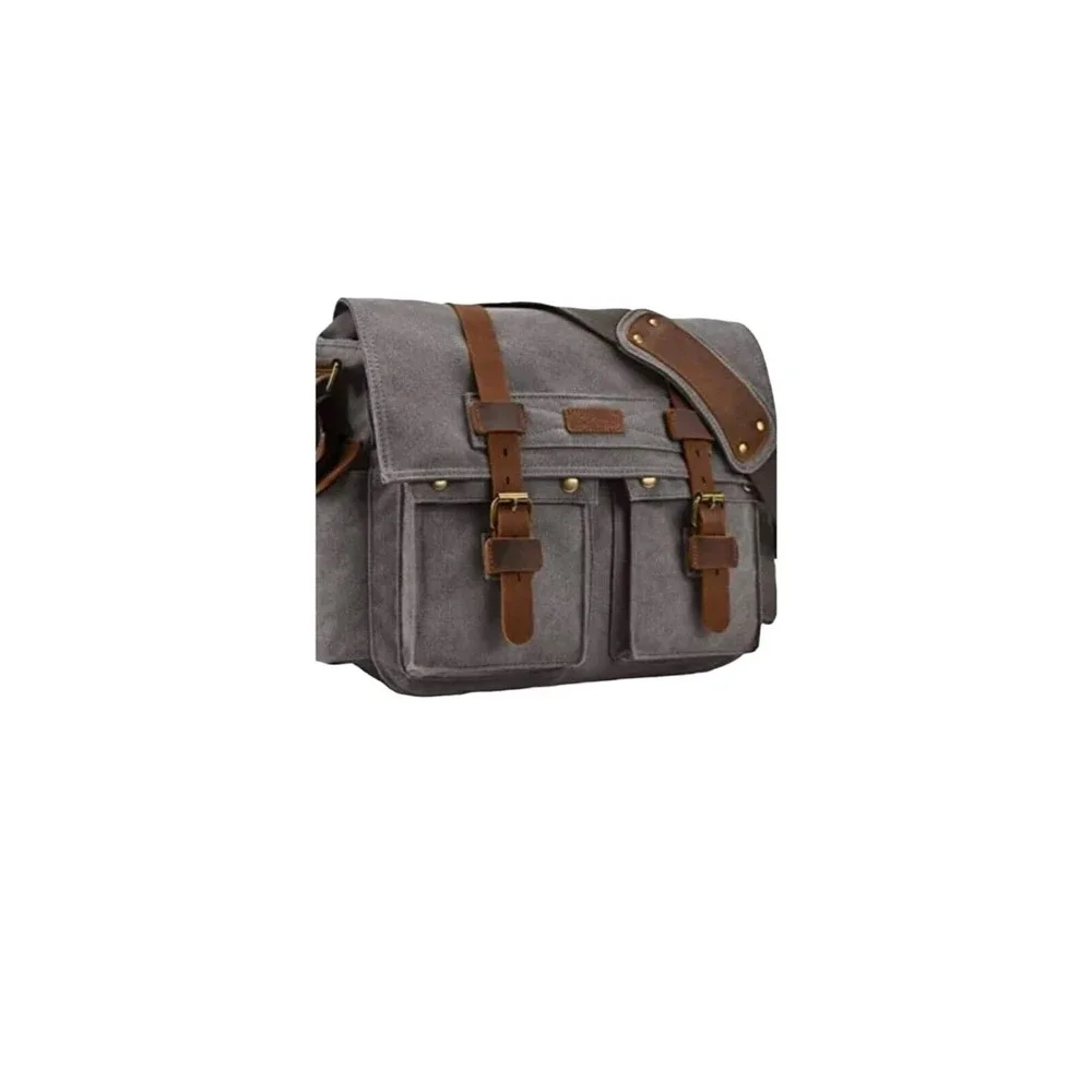Gray and Brown Laptop Bag