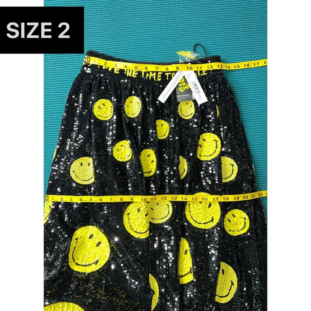 Alice + Olivia Tina Smiley Black Yellow Sequin Embellished Ball Gown Skirt