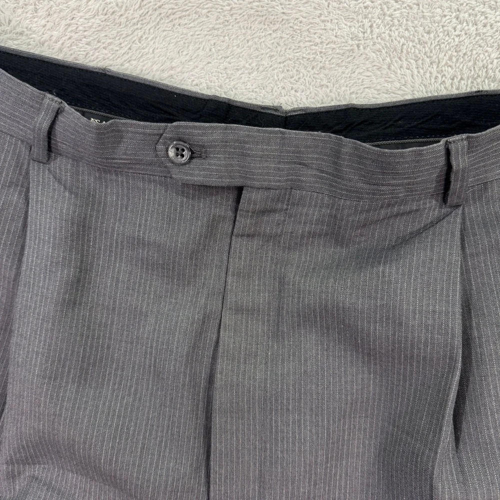 Jos A Bank Signature Collection Mens 48XL Gray Pinstripe Wool Silk Suit 38x36
