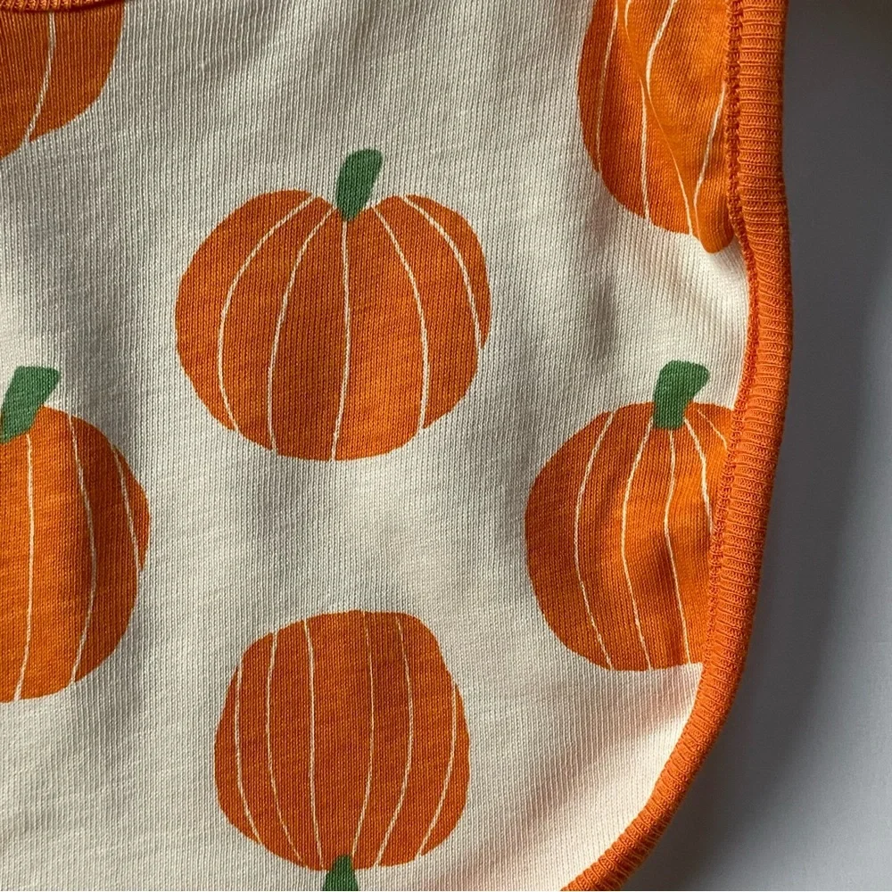 New 2 pack My First Halloween Baby Bibs Pumpkins Happy Halloween Orange NWT