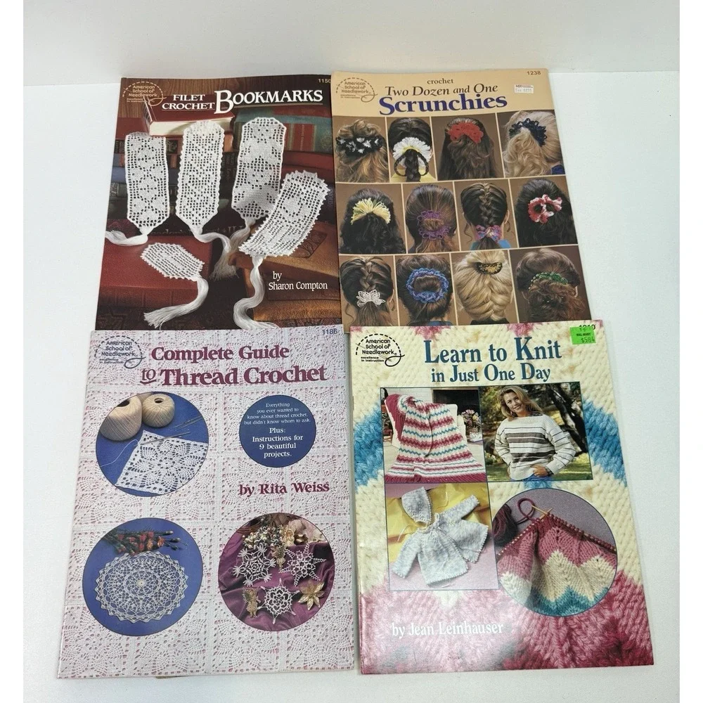 Lot of 11 American School of Needlework Knit Crochet Leaflets Misc, Random