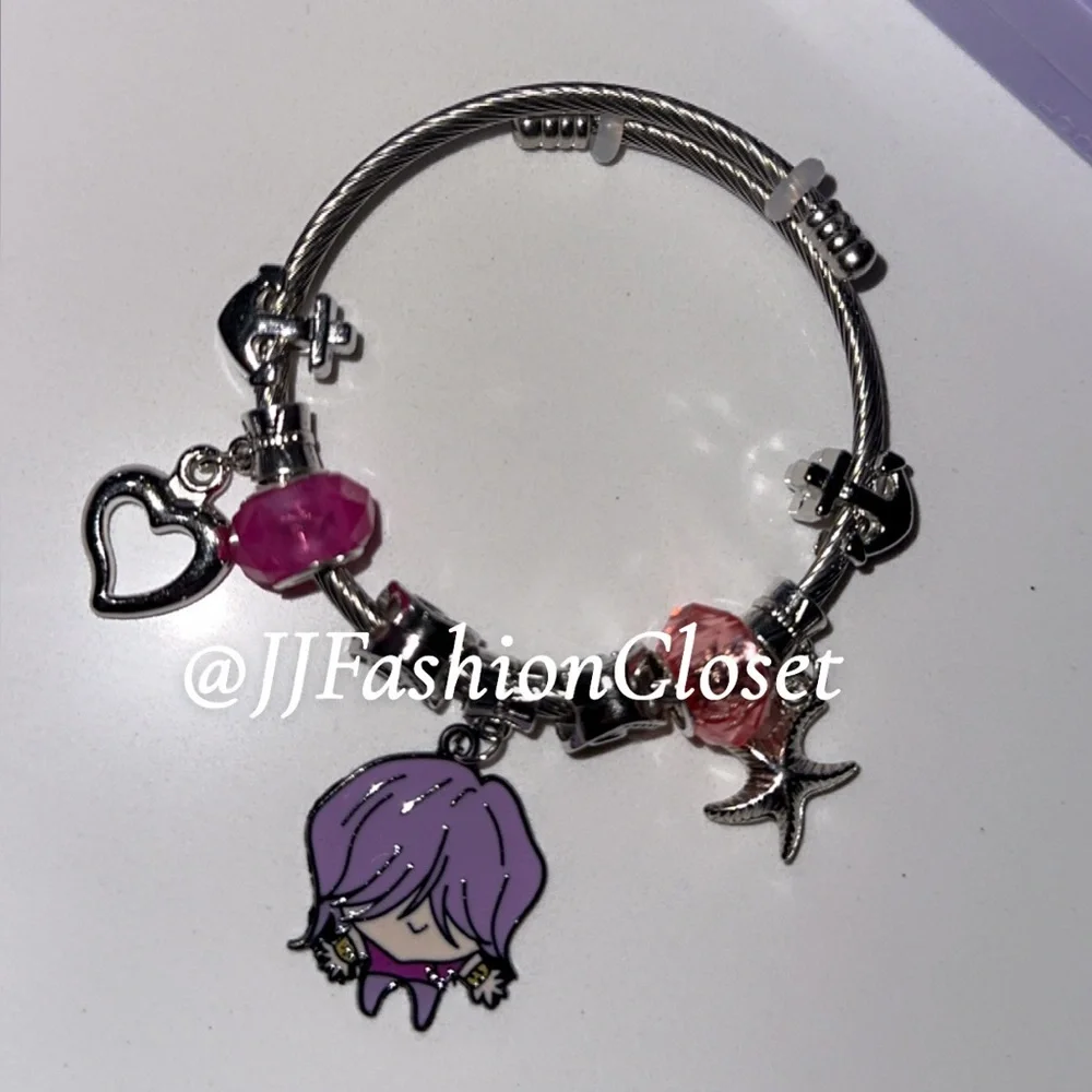 K-Pop Demon Hunters Ajustable Bracelet Set with Colorful Charms