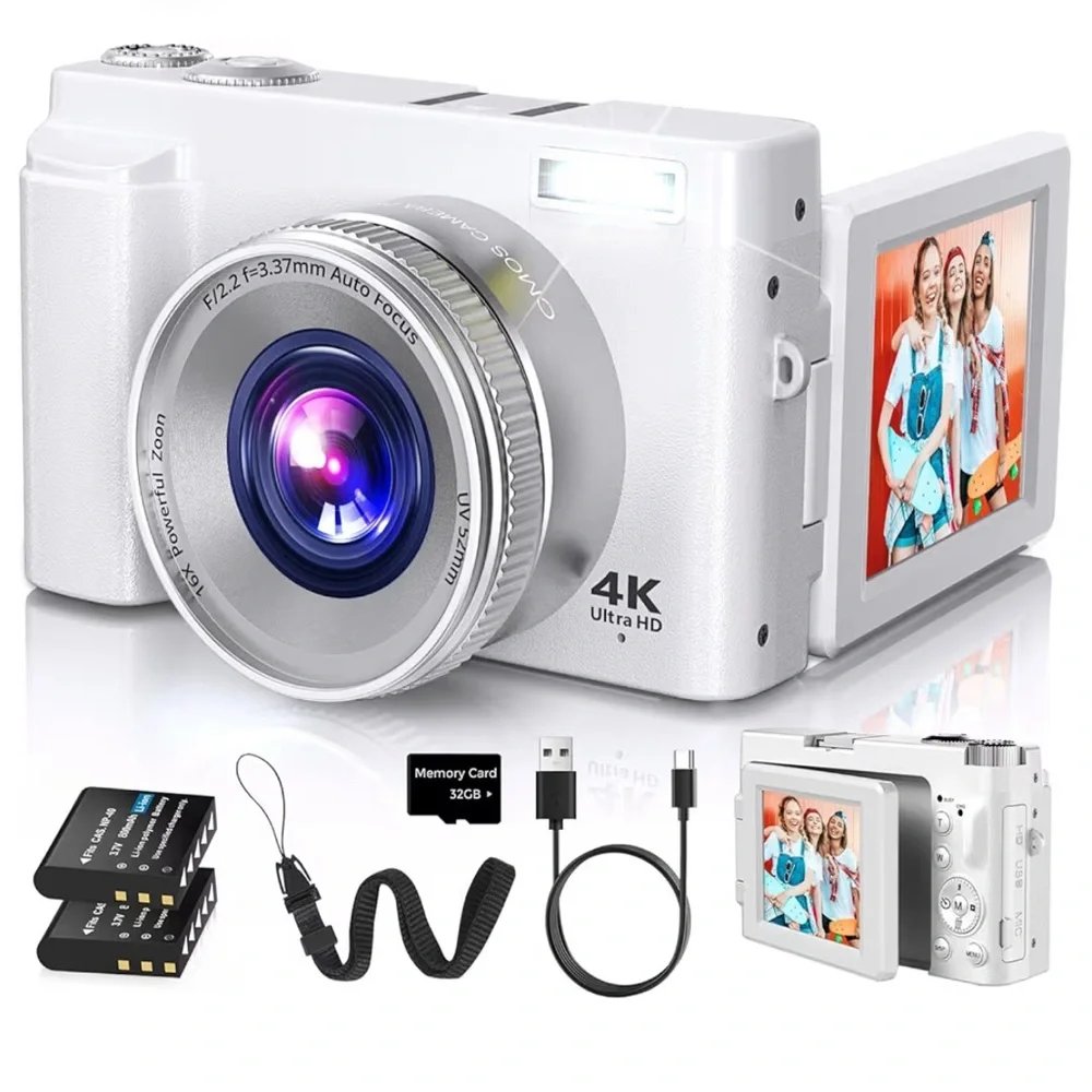 New in box 4K Digital Camera for Photography Autofocus - White
